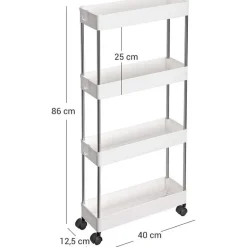 Parya Home Keuken trolley met 4 etages - Wit