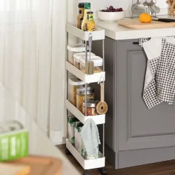 Parya Home Keuken trolley met 4 etages - Wit