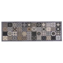 Tapijtlopers En Keukenlopers-Leen Bakker Keukenloper Patchwork - grijs - 50x150 cm