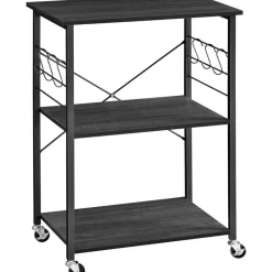 Trolleys-Merkloos Keukentrolley - Serveerwagen - Keukentrolley op Wieltjes - 89 x 60 x 40 - Zwart