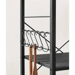 Trolleys-Merkloos Keukentrolley - Serveerwagen - Keukentrolley op Wieltjes - 89 x 60 x 40 - Zwart