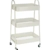 Storage Solutions Keukentrolley - wit - metaal - 79x44x32 cm - 3 niveaus