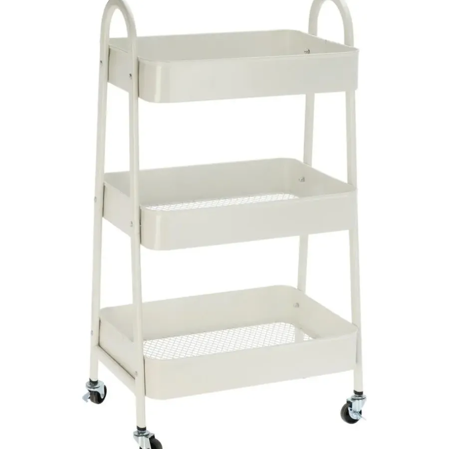 Storage Solutions Keukentrolley - wit - metaal - 79x44x32 cm - 3 niveaus