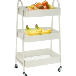 Storage Solutions Keukentrolley - wit - metaal - 79x44x32 cm - 3 niveaus