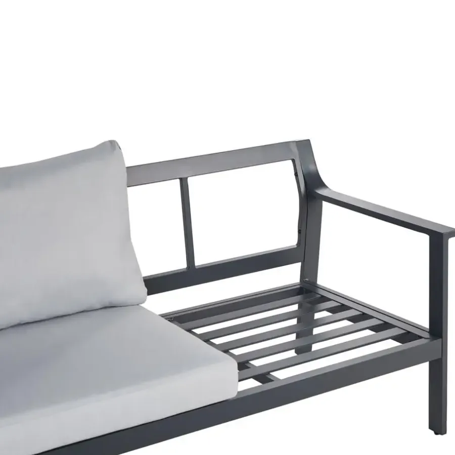 Loungebanken-Leen Bakker KIATO - Tuinbank 3-zits - Lichtgrijs - Aluminium