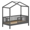 Kinderbedden-Vipack Kinderbed Dallas - 70x140 cm - antraciet/massief grenen