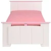 Kinderbedden-Leen Bakker Kinderbed Kiki - wit/roze - 90x200 cm