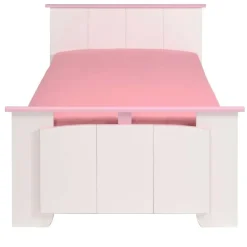 Kinderbedden-Leen Bakker Kinderbed Kiki - wit/roze - 90x200 cm