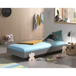 Vipack Kinderbed Modulo Puzzle 90x200 stapelbaar - antraciet/dennenhout