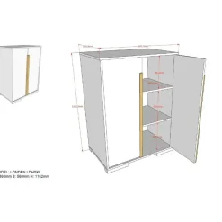 Kinderkledingkasten-Vipack Kinderkledingkast London 98x56x116cm - wit