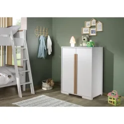 Kinderkledingkasten-Vipack Kinderkledingkast London 98x56x116cm - wit