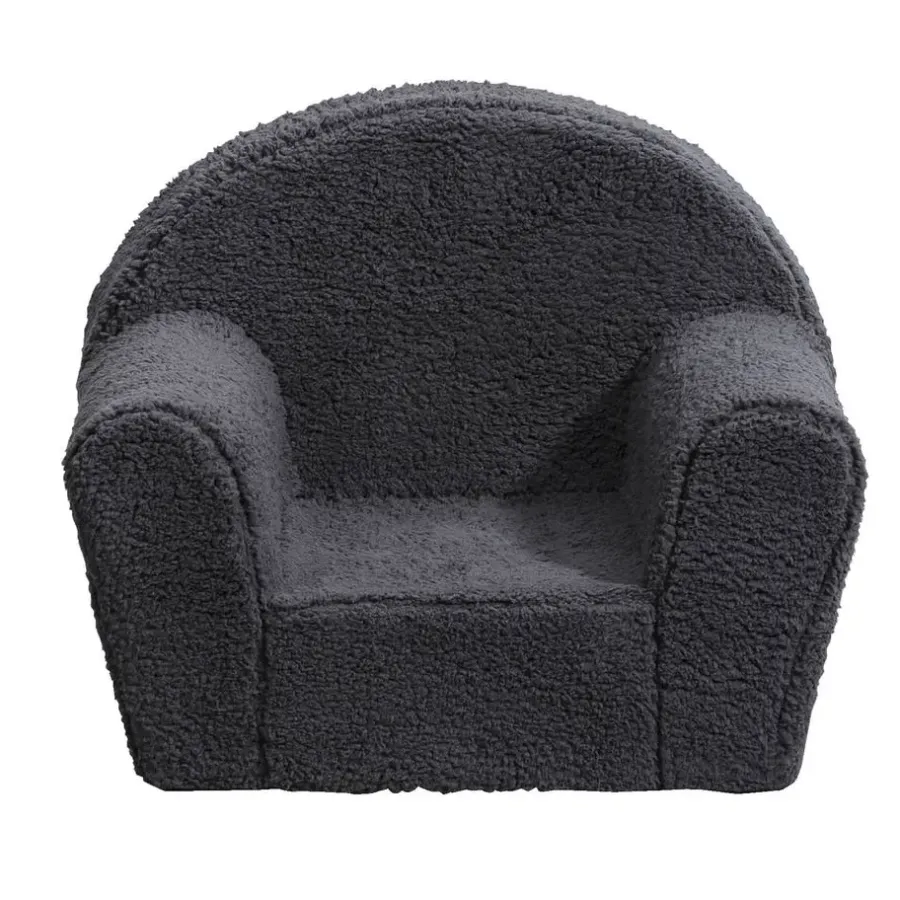 Fauteuils-Leen Bakker Kinderstoel Louise - teddy - antraciet