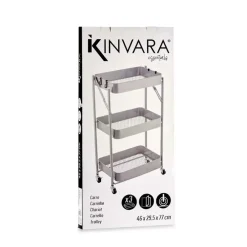 Trolleys-Kinvara Keuken/badkamer trolley - L45 x B30 x H78 cm - grijs - metaal