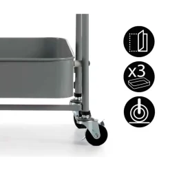 Trolleys-Kinvara Keuken/badkamer trolley - L45 x B30 x H78 cm - grijs - metaal