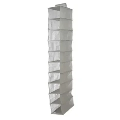 Kipit Kledingkast organizer - 10 vaks - grijs - 15 x 28 x 118 cm