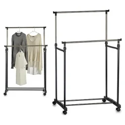 Kledingrekken|Kledingrekken-Kipit Kledingrek - mobiel - dubbele stang - 80 cm