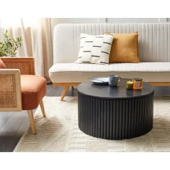 Salontafels-Beliani KIRKWOOD - Salontafel - Zwart - Mangohout