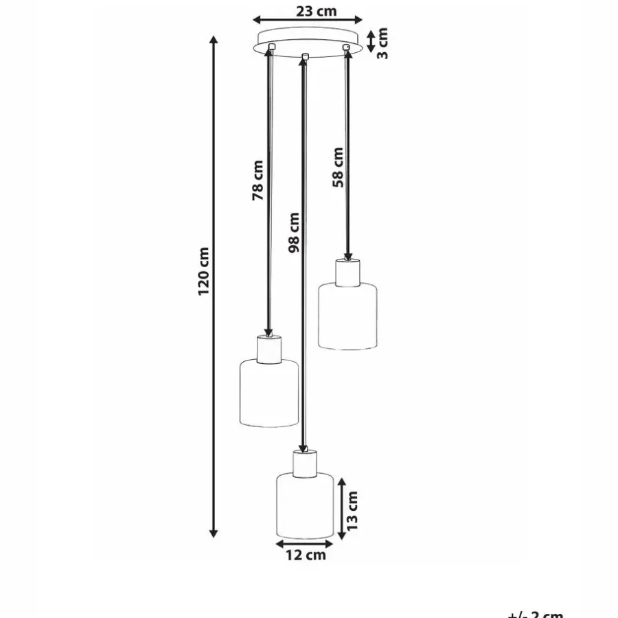 Hanglampen-Leen Bakker KITARE - Hanglamp 3 lichten - Zwart/Beige - Metaal