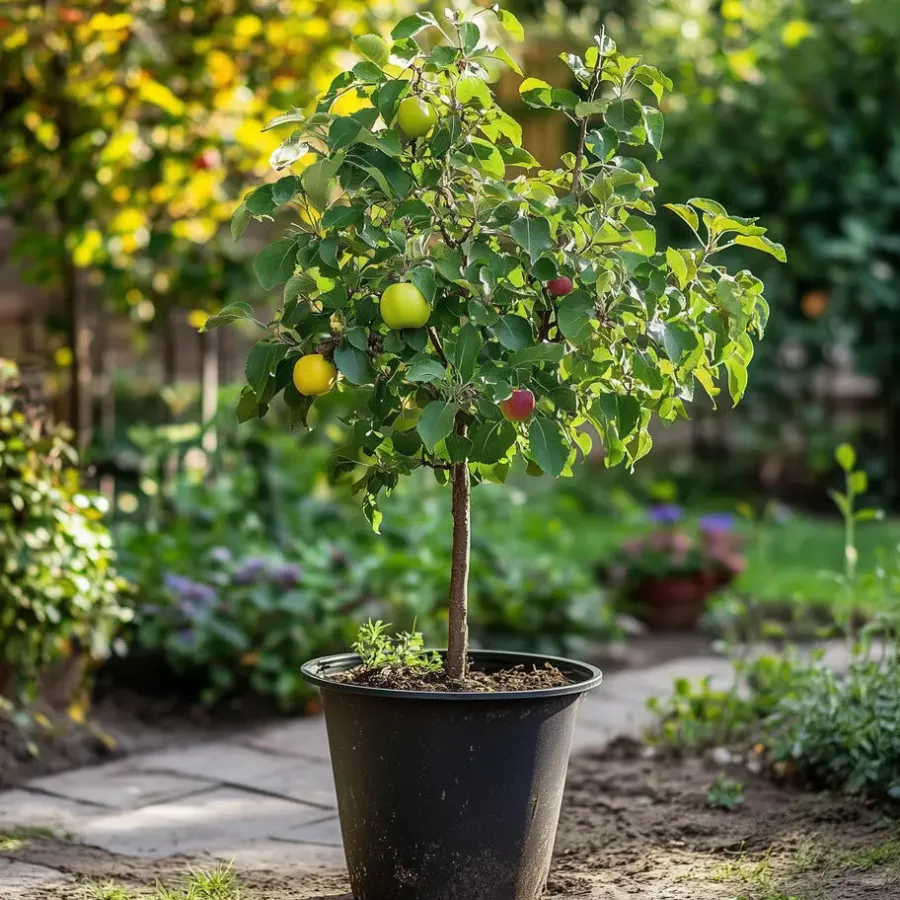 Bomen-Plant in a Box Klassieke Appelmix - Set van 2 - Malus - Hoogte 60-70cm - ⌀17cm