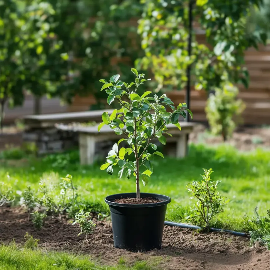 Bomen-Plant in a Box Klassieke Appelmix - Set van 2 - Malus - Hoogte 60-70cm - ⌀17cm