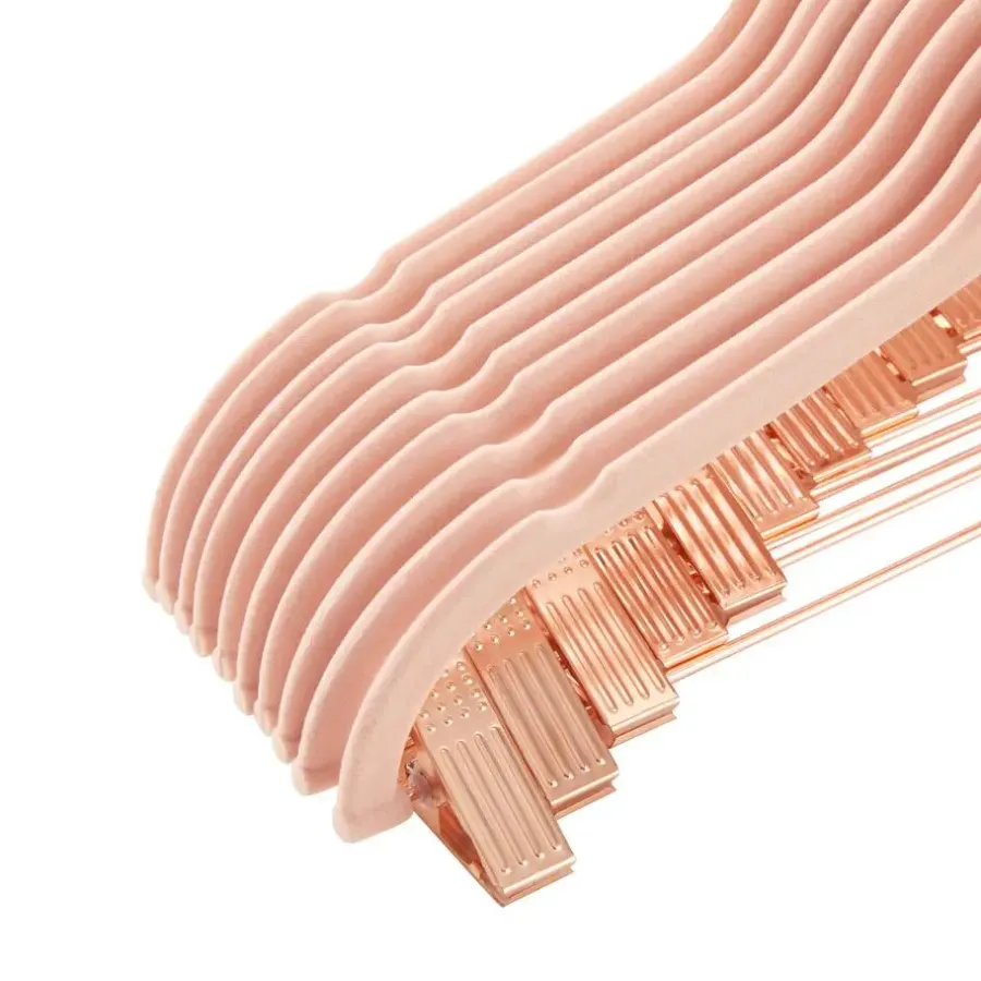 Merkloos Kledinghangers - Broekhangers - 20 Stuks - Anti slip - Roze - Fluweel