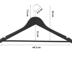 Kledingopbergers-ACAZA Kledinghangers - massief hout - 30 stuks - zwart