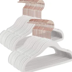 Merkloos Kledinghangers voor Kinderen - Set van 50 - Fluweel - Anti-Slip - Wit