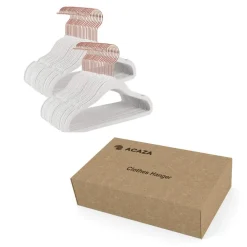 Merkloos Kledinghangers voor Kinderen - Set van 50 - Fluweel - Anti-Slip - Wit