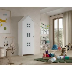 Kinderkledingkasten-Vipack Kledingkast Casami Bruges - 58x37x172 cm - Wit