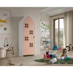 Kinderkledingkasten-Vipack Kledingkast Casami Bruges - 58x37x172 cm - Roze