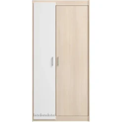 Leen Bakker Kledingkast Charly 2-deurs - acaciakleur - 180x85x52 cm