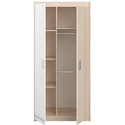 Leen Bakker Kledingkast Charly 2-deurs - acaciakleur - 180x85x52 cm
