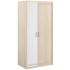 Leen Bakker Kledingkast Charly 2-deurs - acaciakleur - 180x85x52 cm