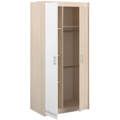 Leen Bakker Kledingkast Charly 2-deurs - acaciakleur - 180x85x52 cm