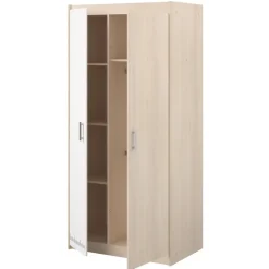 Leen Bakker Kledingkast Charly 2-deurs - acaciakleur - 180x85x52 cm