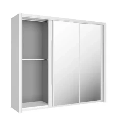 Schuifdeurkasten-Gami Kledingkast Cody 231cm met 3 schuifdeuren & spiegel - wit