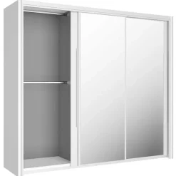 Schuifdeurkasten-Gami Kledingkast Cody 231cm met 3 schuifdeuren & spiegel - wit