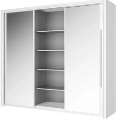 Schuifdeurkasten-Gami Kledingkast Cody 231cm met 3 schuifdeuren & spiegel - wit