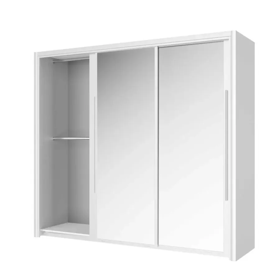 Schuifdeurkasten-Gami Kledingkast Cody 231cm met 3 schuifdeuren & spiegel - wit