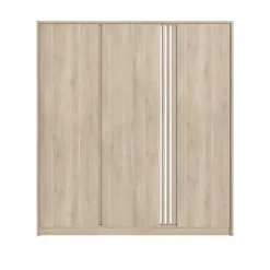 Draaideurkasten-Leen Bakker Kledingkast Evi 3-deurs - eikenkleur - 203x185x52 cm