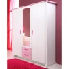 Kinderkledingkasten-Leen Bakker Kledingkast kast Kiki - wit/roze 181x136x56 cm