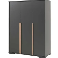 Vipack Kledingkast London 146cm met 3 deuren - antraciet