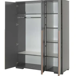 Vipack Kledingkast London 146cm met 3 deuren - antraciet