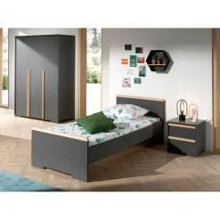 Vipack Kledingkast London 146cm met 3 deuren - antraciet