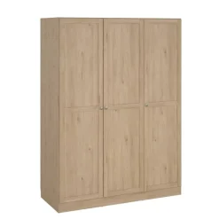 Kledingkasten|Kledingkasten-Leen Bakker Kledingkast Lynn 3-deurs - eikenkleur - 200x147x62 cm