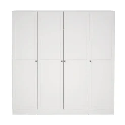 Leen Bakker Kledingkast Lynn 4-deurs - wit - 200x196x62 cm