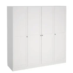 Leen Bakker Kledingkast Lynn 4-deurs - wit - 200x196x62 cm