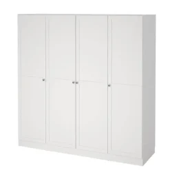 Leen Bakker Kledingkast Lynn 4-deurs - wit - 200x196x62 cm