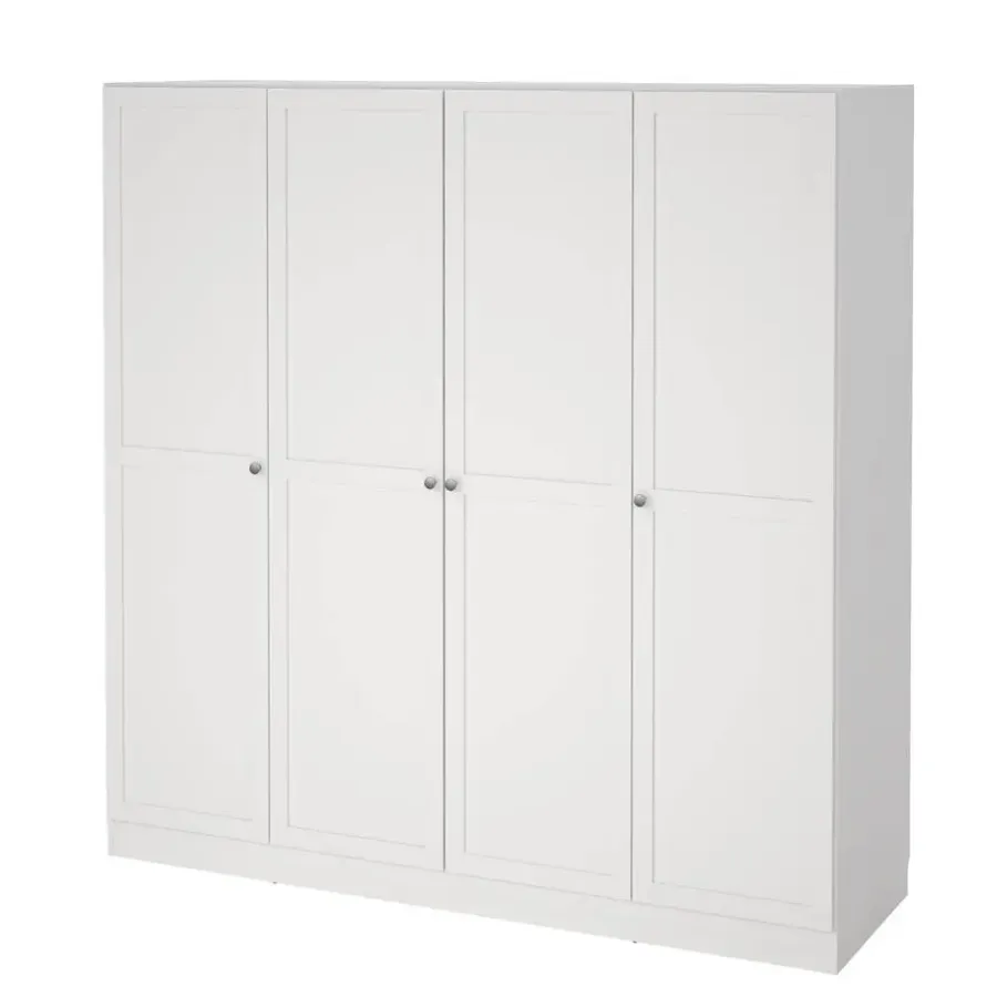 Leen Bakker Kledingkast Lynn 4-deurs - wit - 200x196x62 cm