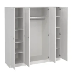 Leen Bakker Kledingkast Lynn 4-deurs - wit - 200x196x62 cm